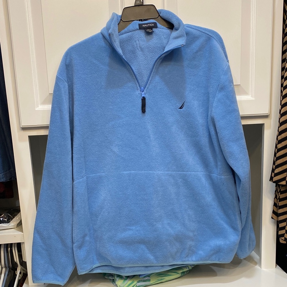 Nautica Men's Zip-Up Light Blue Sweater